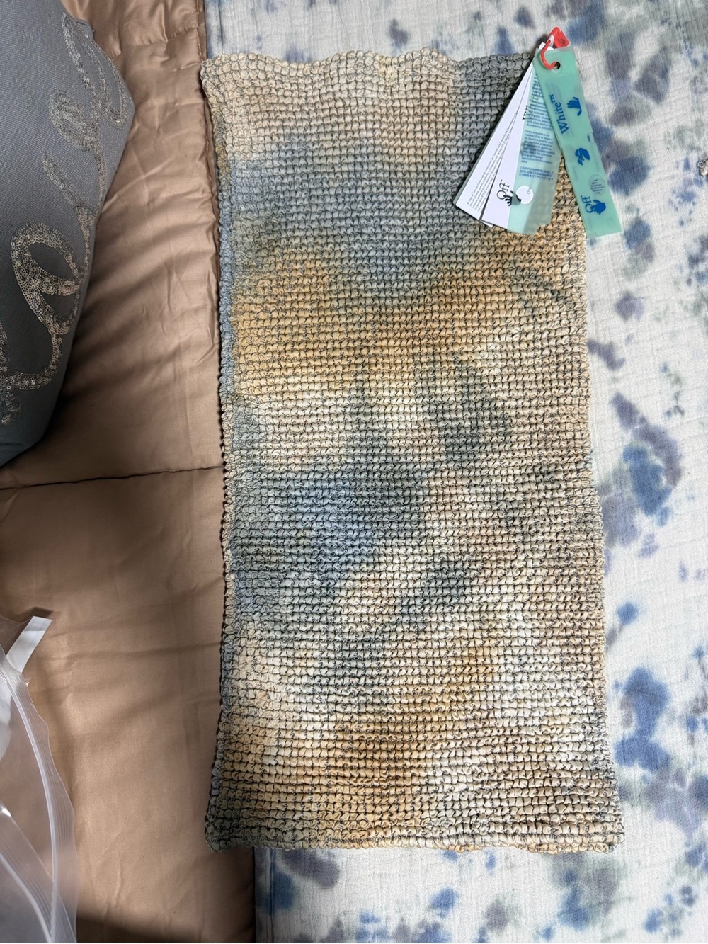 Off-White Taupe Mesh Knit Top with Branded Tag